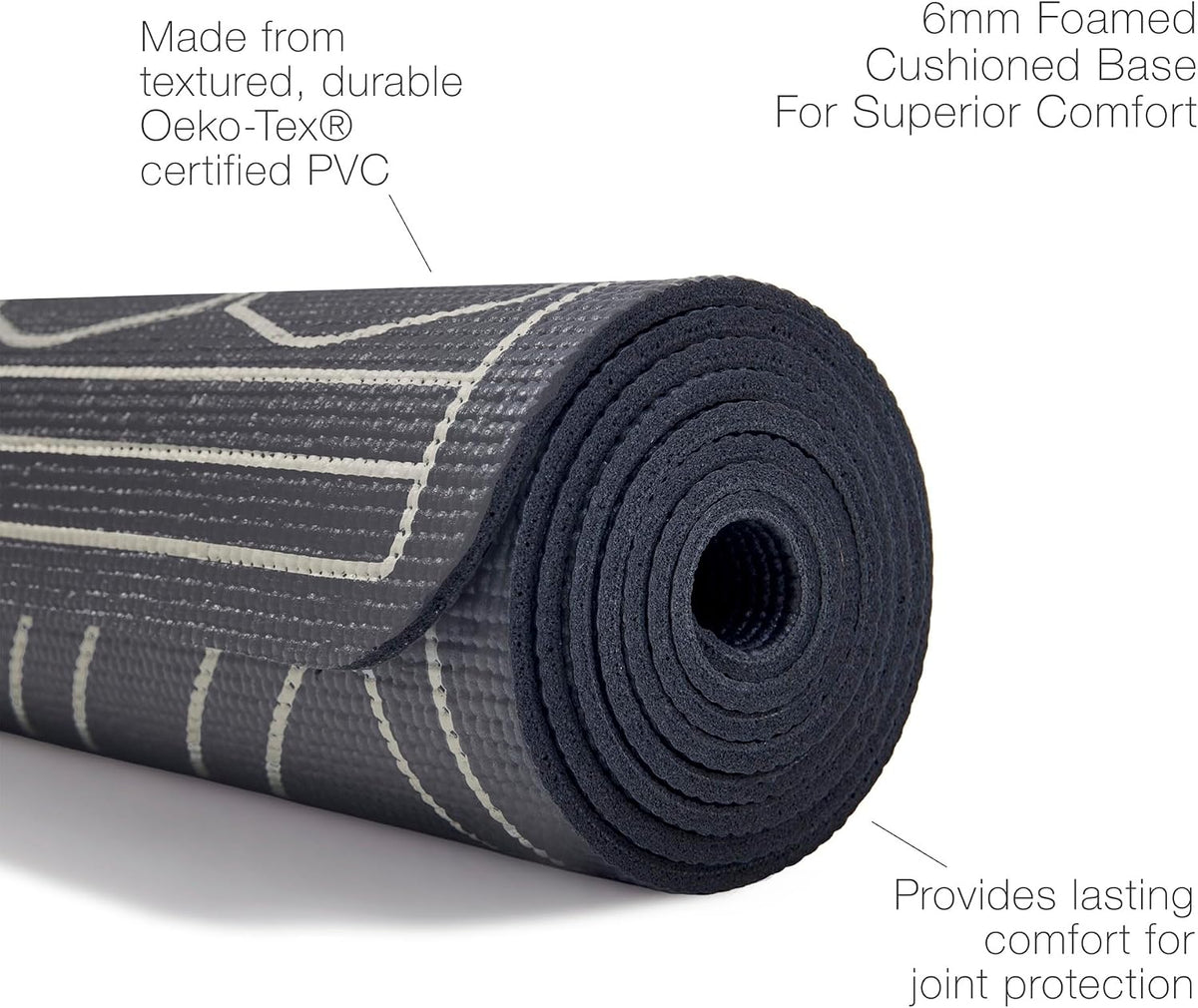 STUDIO NOMAD Premium Yoga Mat – 6mm Cushioned, Non-Slip, Double-Sided Design with Alignment Pattern – For Comfort, Stability & Joint Protection – Easy Clean, Ideal for Home, Studio & Travel
