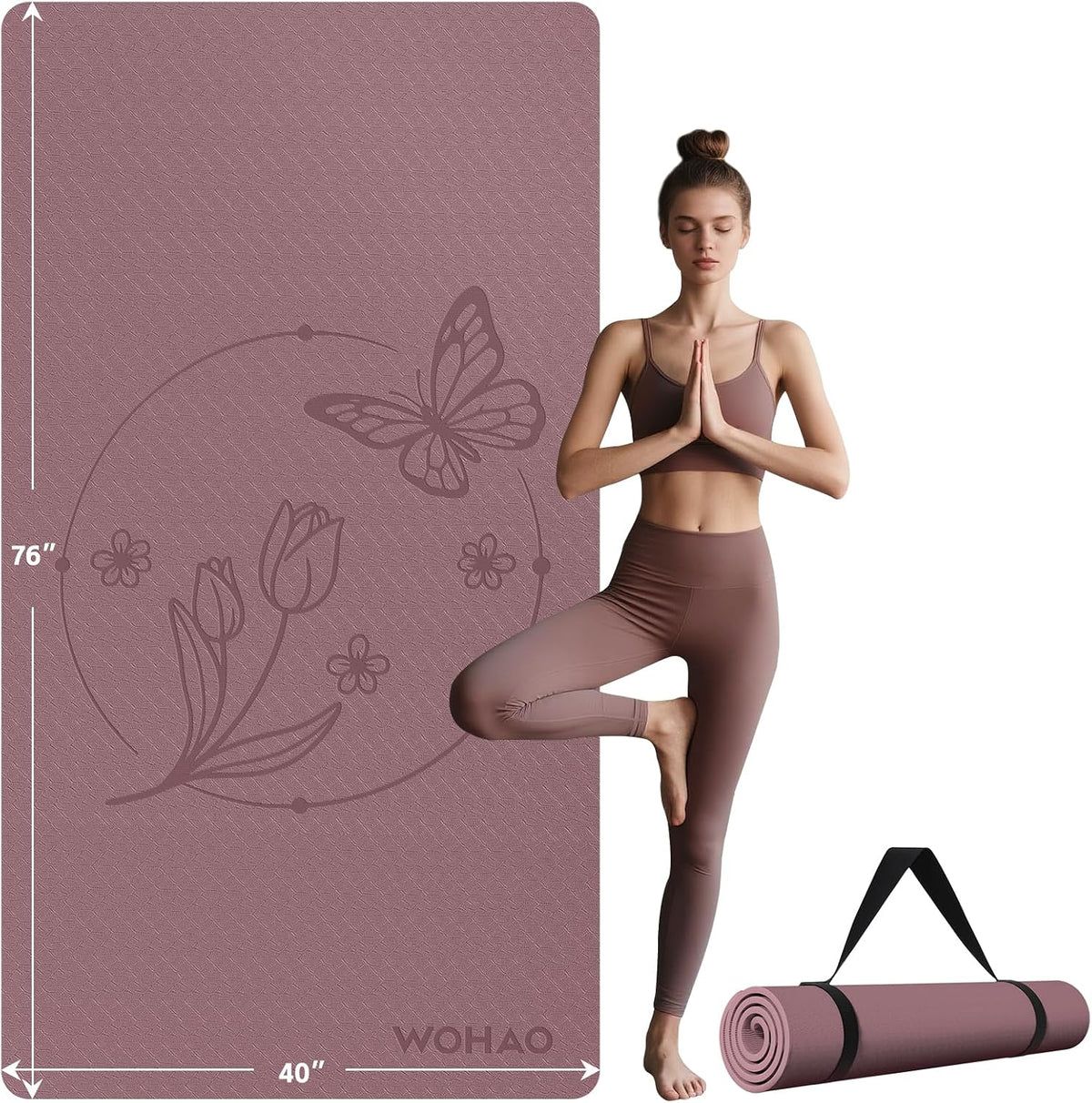 Large 76"x40"x0.4" Yoga Mat