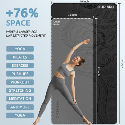 Large 76"x40"x0.4" Yoga Mat