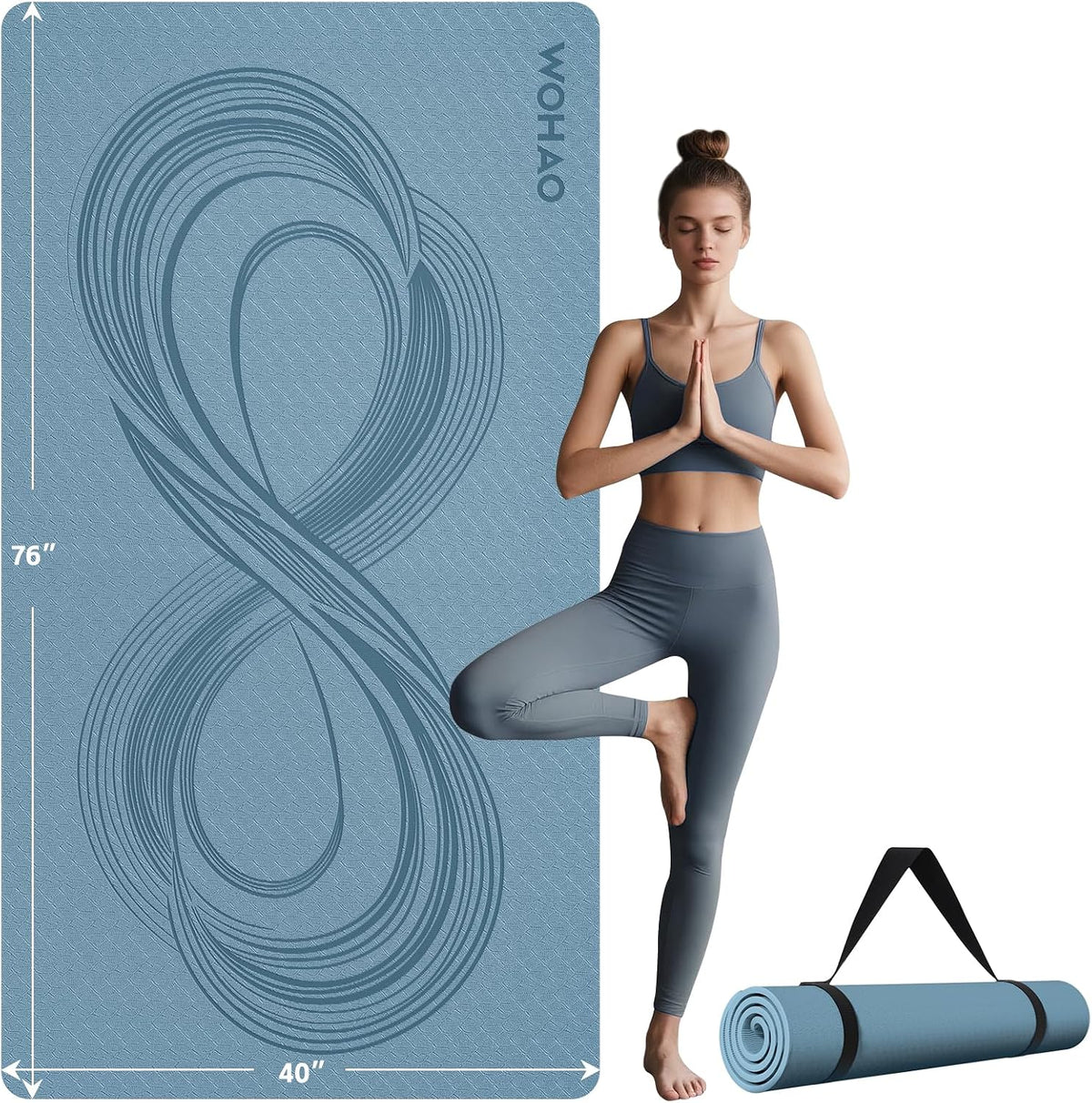 Large 76"x40"x0.4" Yoga Mat