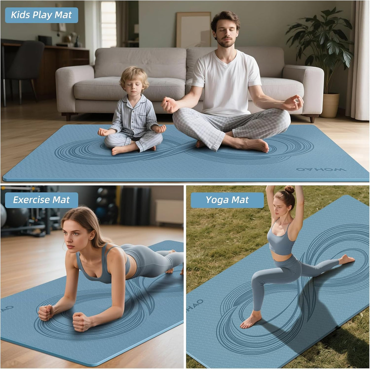 Large 76"x40"x0.4" Yoga Mat