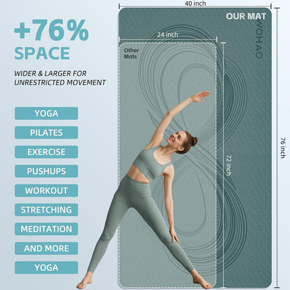 Large 76"x40"x0.4" Yoga Mat