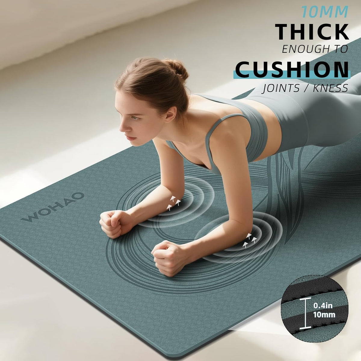 Large 76"x40"x0.4" Yoga Mat