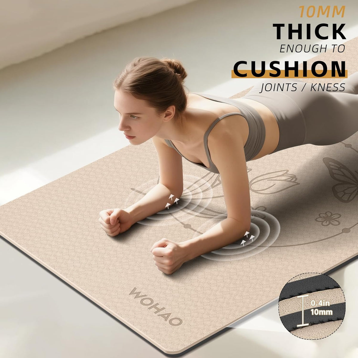 Large 76"x40"x0.4" Yoga Mat