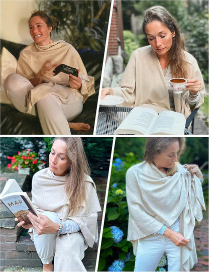 Womens Cross Front Poncho Shawl Wrap Elegant Wedding Formal Gift - Colors B