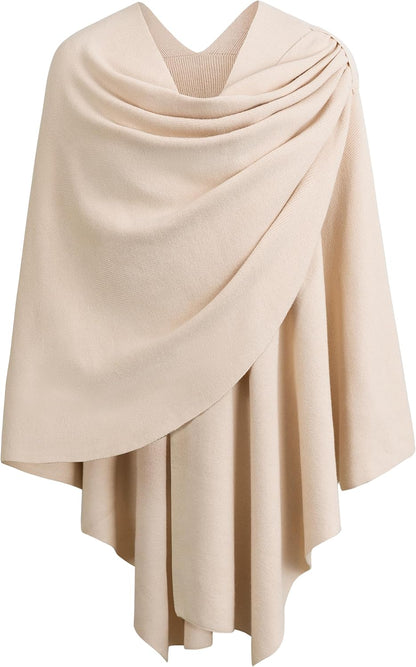 Womens Cross Front Poncho Shawl Wrap Elegant Wedding Formal Gift - Colors B