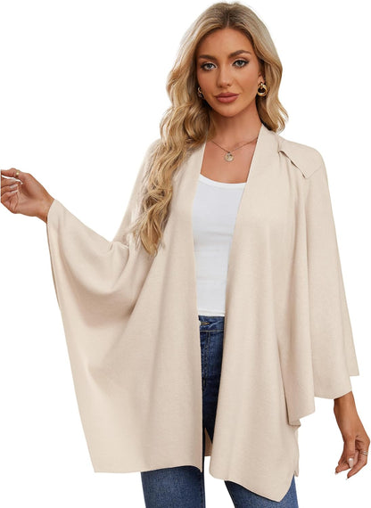 Womens Cross Front Poncho Shawl Wrap Elegant Wedding Formal Gift - Colors B