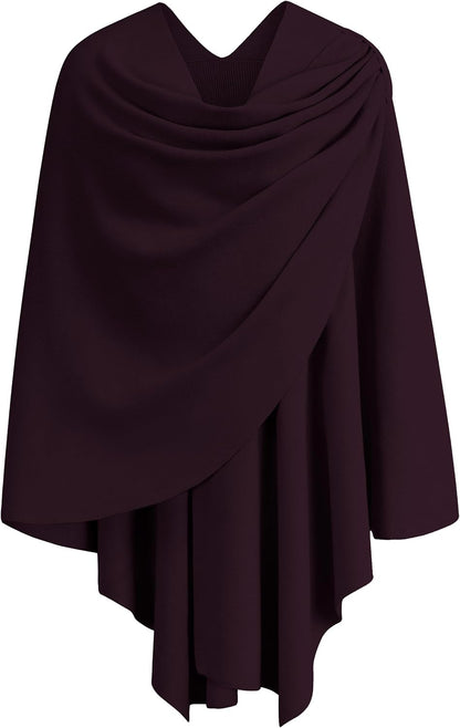 Womens Cross Front Poncho Shawl Wrap Elegant Wedding Formal Gift - Colors B