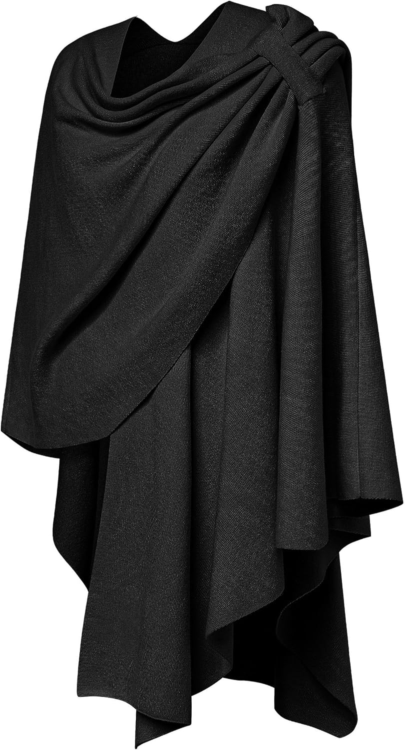 Womens Cross Front Poncho Shawl Wrap Elegant Wedding Formal Gift - Colors B