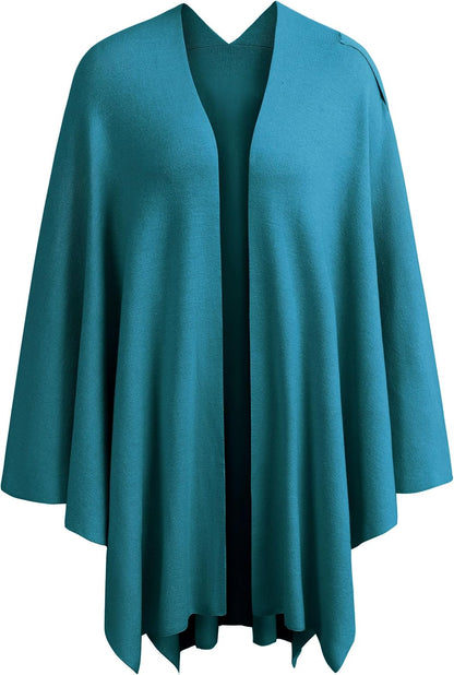 Womens Cross Front Poncho Shawl Wrap Elegant Wedding Formal Gift - Colors B
