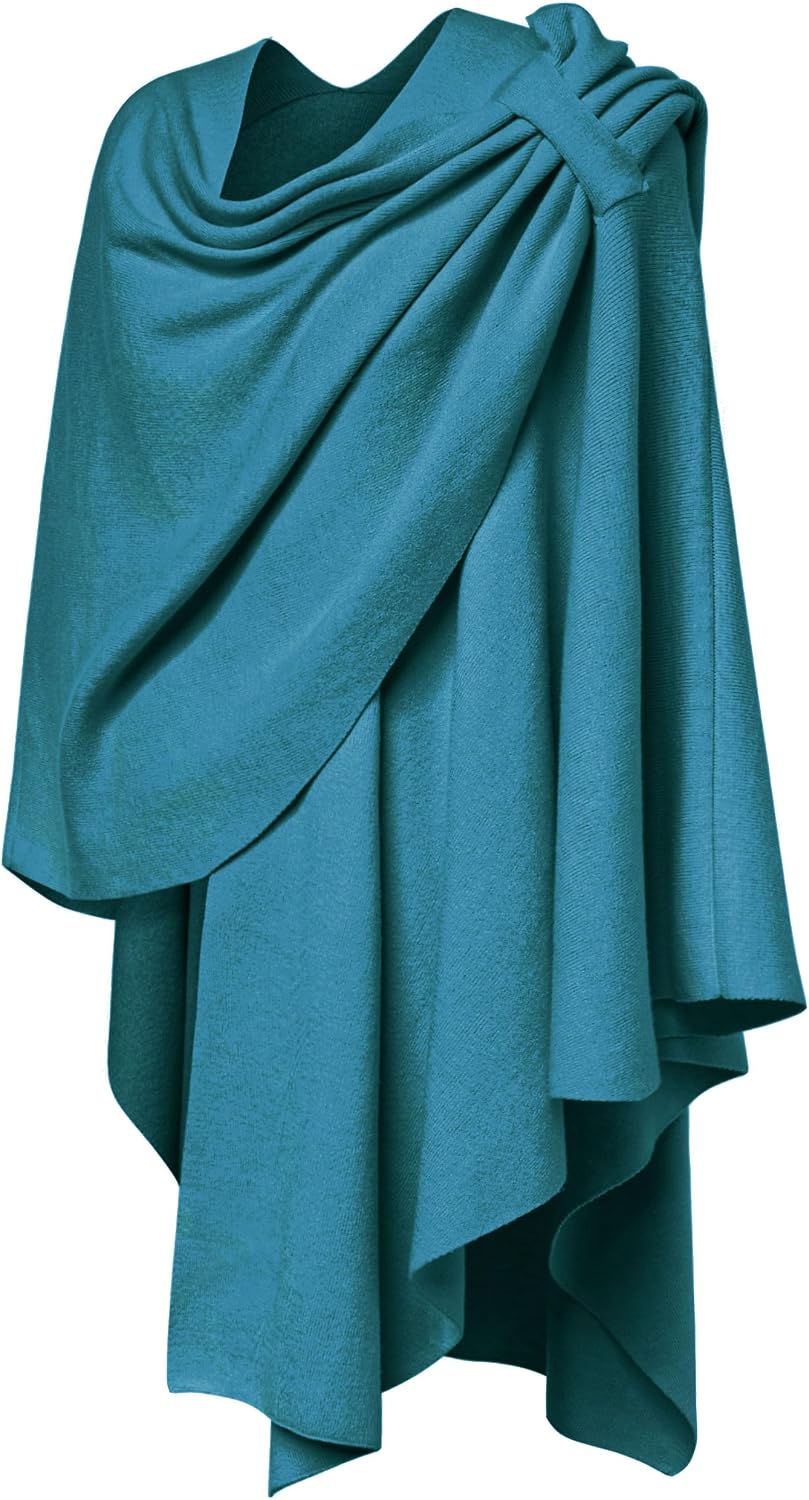 Womens Cross Front Poncho Shawl Wrap Elegant Wedding Formal Gift - Colors B