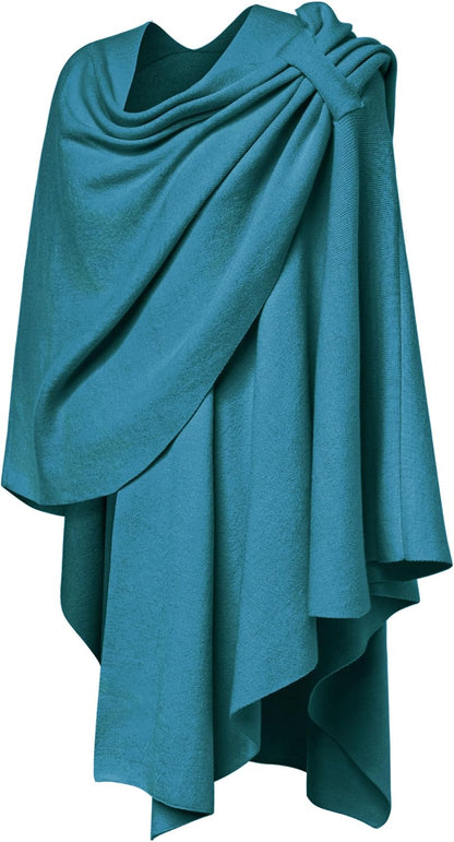 Womens Cross Front Poncho Shawl Wrap Elegant Wedding Formal Gift - Colors B