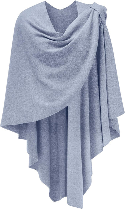 Womens Cross Front Poncho Shawl Wrap Elegant Wedding Formal Gift - Colors B