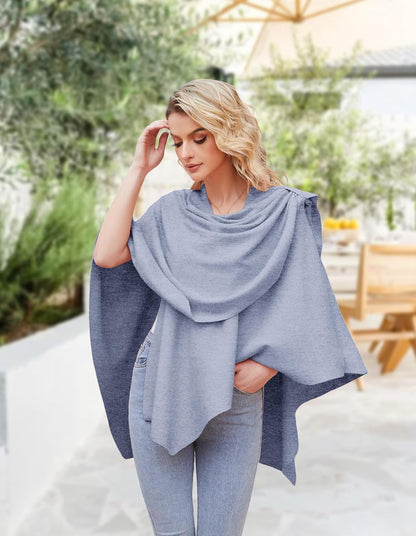 Womens Cross Front Poncho Shawl Wrap Elegant Wedding Formal Gift - Colors B