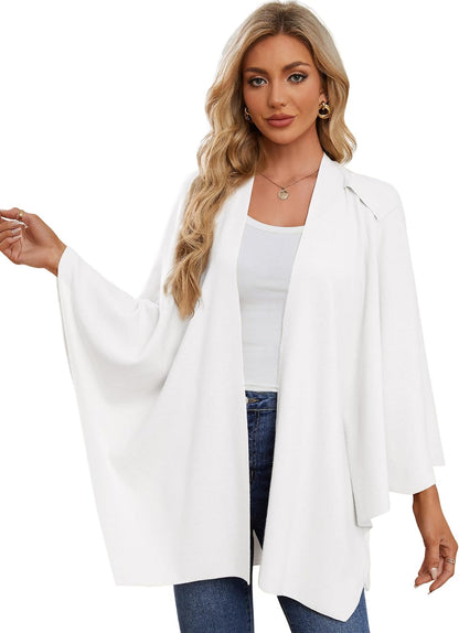 Womens Cross Front Poncho Shawl Wrap Elegant Wedding Formal Gift - Colors B