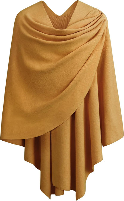 Womens Cross Front Poncho Shawl Wrap Elegant Wedding Formal Gift - Colors B