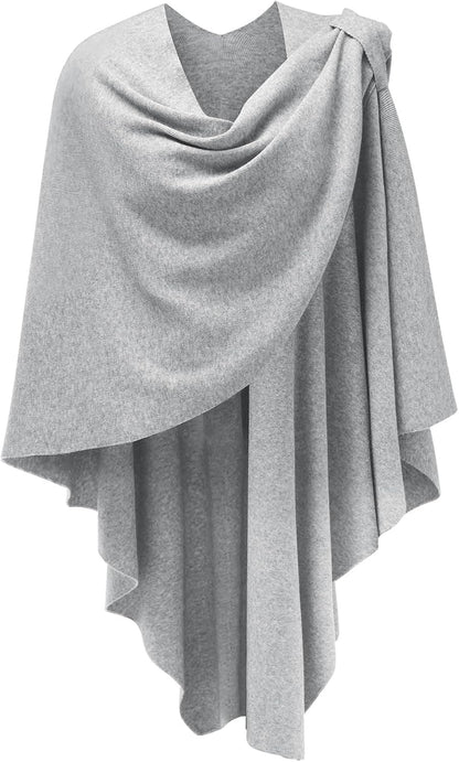 Womens Cross Front Poncho Shawl Wrap Elegant Wedding Formal Gift - Colors B