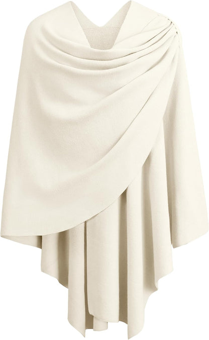 Womens Cross Front Poncho Shawl Wrap Elegant Wedding Formal Gift - Colors B