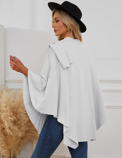 Womens Cross Front Poncho Shawl Wrap Elegant Wedding Formal Gift - Colors B