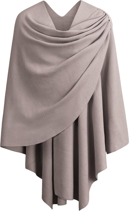 Womens Cross Front Poncho Shawl Wrap Elegant Wedding Formal Gift - Colors B
