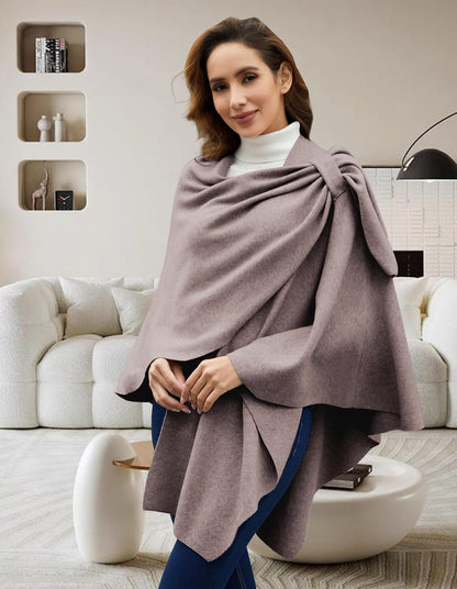 Womens Cross Front Poncho Shawl Wrap Elegant Wedding Formal Gift - Colors B