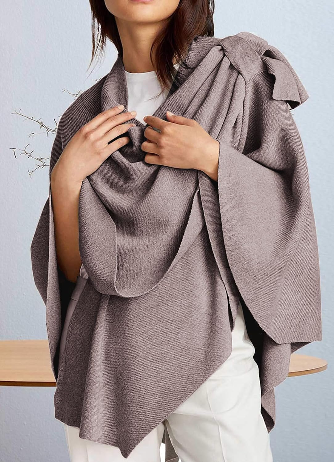Womens Cross Front Poncho Shawl Wrap Elegant Wedding Formal Gift - Colors B