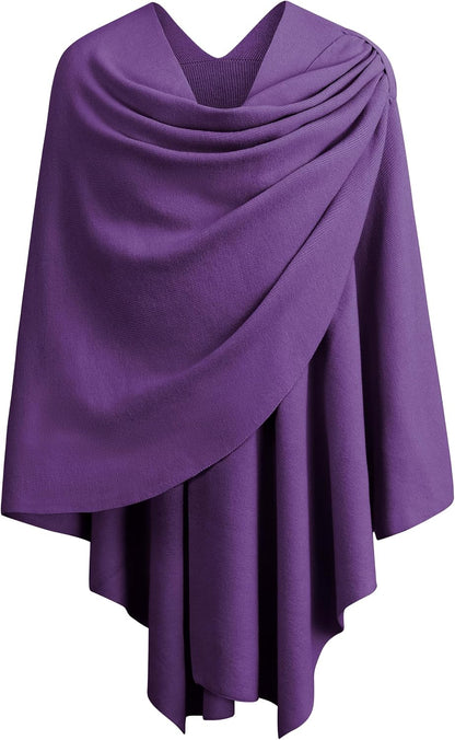 Womens Cross Front Poncho Shawl Wrap Elegant Wedding Formal Gift - Colors B