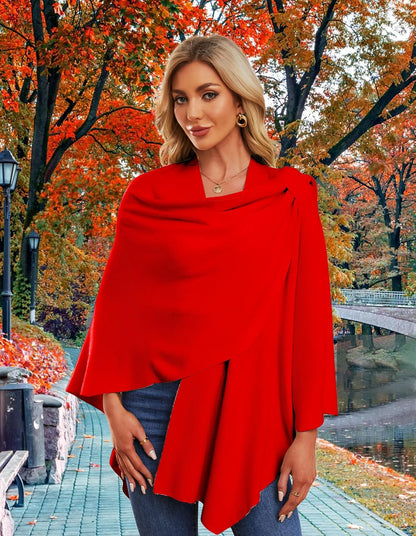 Womens Cross Front Poncho Shawl Wrap Elegant Wedding Formal Gift - Colors B