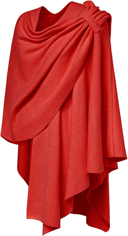 Womens Cross Front Poncho Shawl Wrap Elegant Wedding Formal Gift - Colors B