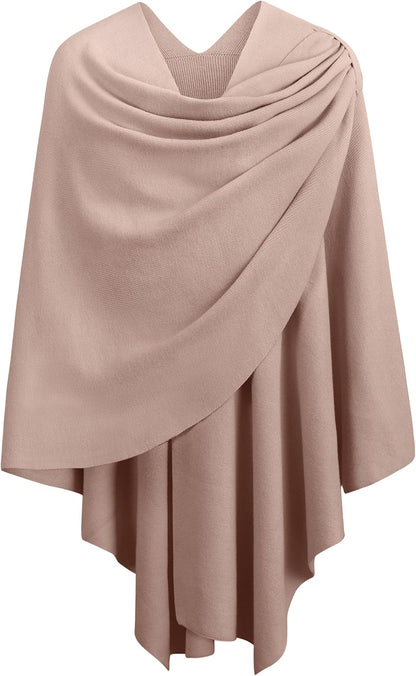Womens Cross Front Poncho Shawl Wrap Elegant Wedding Formal Gift - Colors B