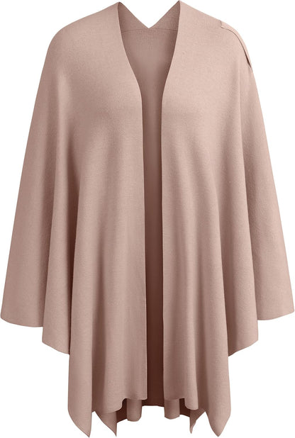 Womens Cross Front Poncho Shawl Wrap Elegant Wedding Formal Gift - Colors B