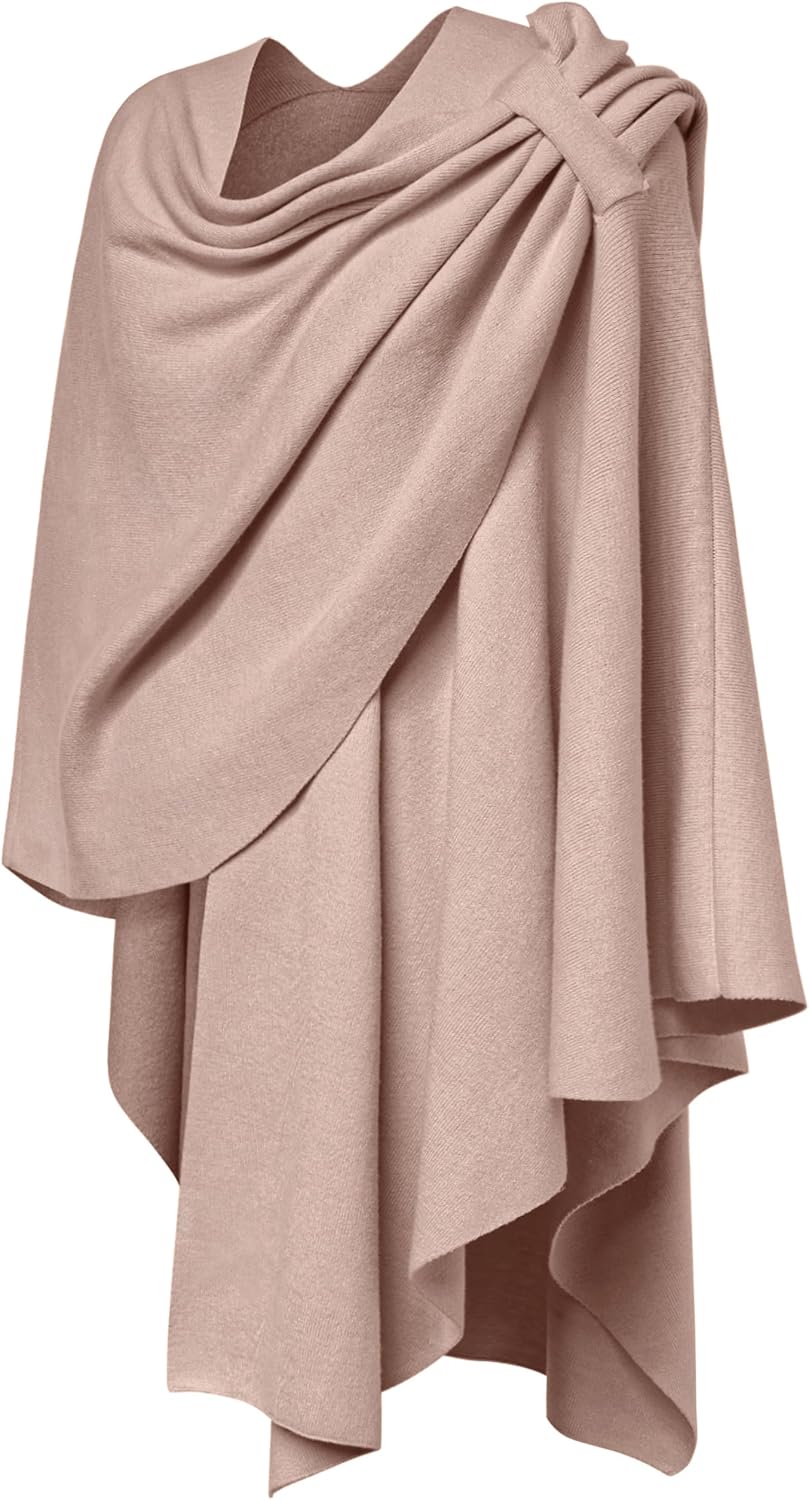 Womens Cross Front Poncho Shawl Wrap Elegant Wedding Formal Gift - Colors B