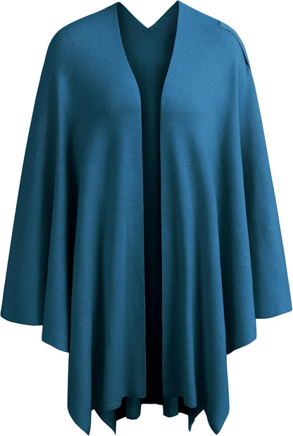 Womens Cross Front Poncho Shawl Wrap Elegant Wedding Formal Gift - Colors B