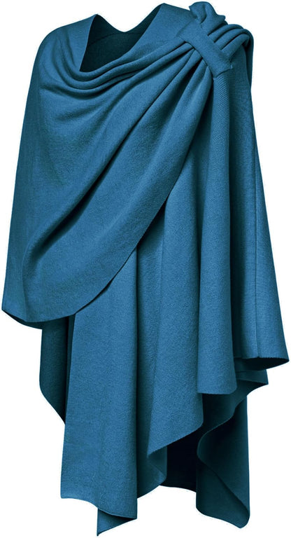 Womens Cross Front Poncho Shawl Wrap Elegant Wedding Formal Gift - Colors B