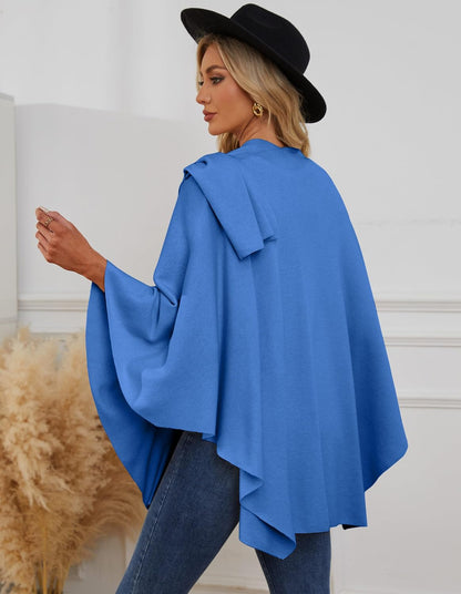 Womens Cross Front Poncho Shawl Wrap Elegant Wedding Formal Gift - Colors B