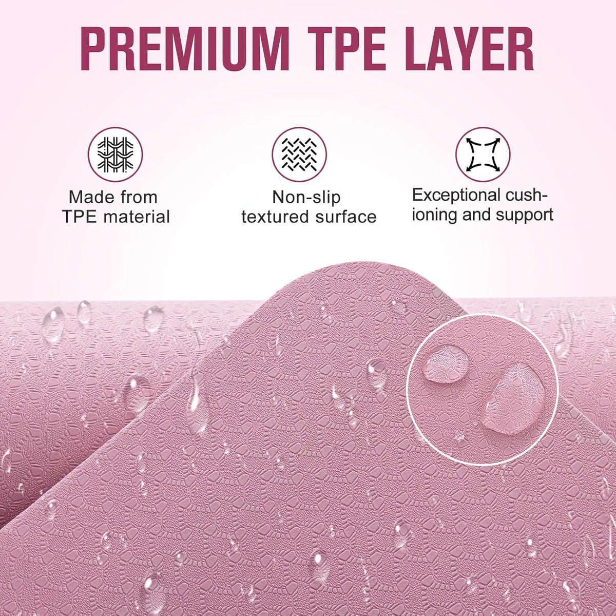 Extra Thick Yoga Mat, 2/5 Inch (10MM), Natural Rubber and TPE Non Slip Yoga Mats with Strap for Women Men, Eco Friendly Exercise Mat for Yoga, Pilates and Home Workout