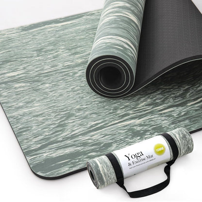 Extra Thick Yoga Mat, 2/5 Inch (10MM), Natural Rubber and TPE Non Slip Yoga Mats with Strap for Women Men, Eco Friendly Exercise Mat for Yoga, Pilates and Home Workout