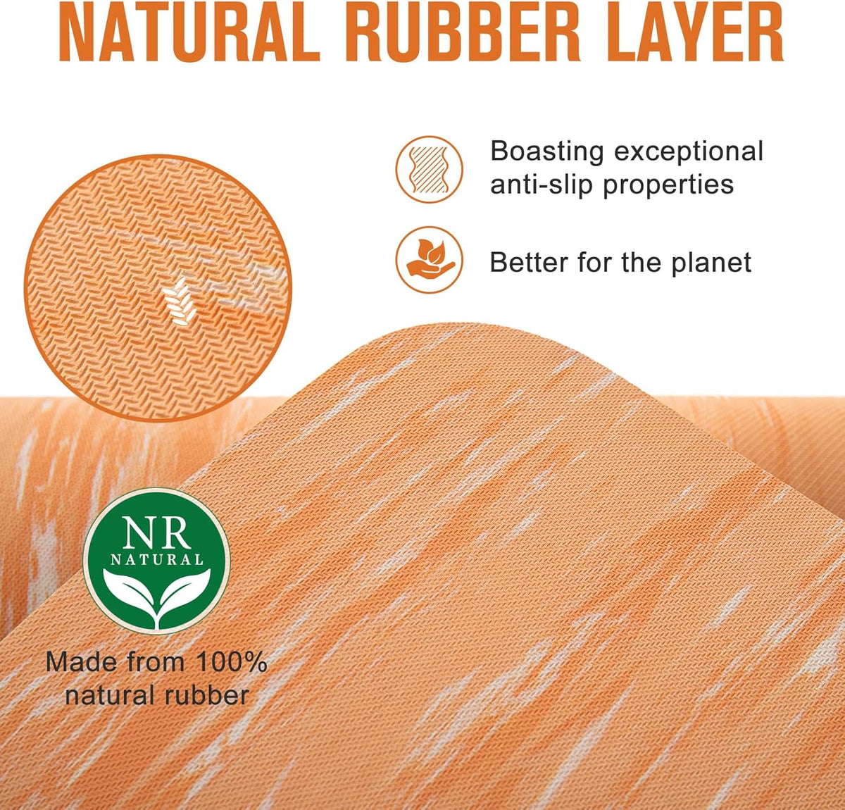 Extra Thick Yoga Mat, 2/5 Inch (10MM), Natural Rubber and TPE Non Slip Yoga Mats with Strap for Women Men, Eco Friendly Exercise Mat for Yoga, Pilates and Home Workout