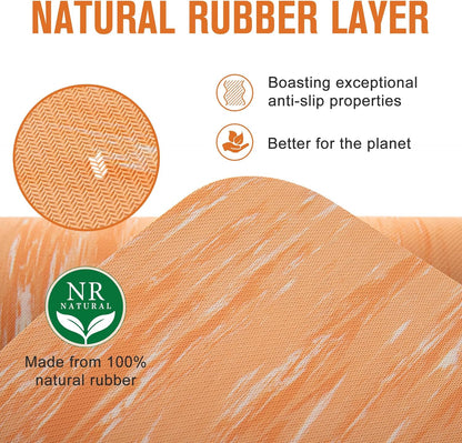Extra Thick Yoga Mat, 2/5 Inch (10MM), Natural Rubber and TPE Non Slip Yoga Mats with Strap for Women Men, Eco Friendly Exercise Mat for Yoga, Pilates and Home Workout