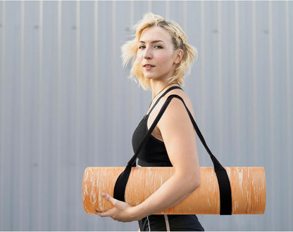 Extra Thick Yoga Mat, 2/5 Inch (10MM), Natural Rubber and TPE Non Slip Yoga Mats with Strap for Women Men, Eco Friendly Exercise Mat for Yoga, Pilates and Home Workout