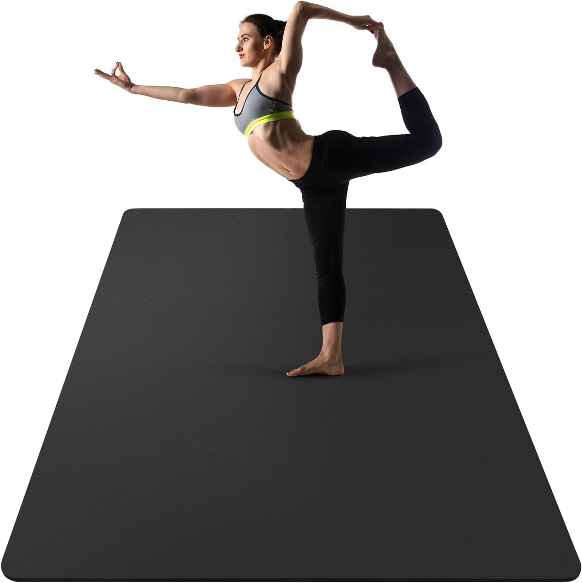 Extra Thick Yoga Mat, 2/5 Inch (10MM), Natural Rubber and TPE Non Slip Yoga Mats with Strap for Women Men, Eco Friendly Exercise Mat for Yoga, Pilates and Home Workout