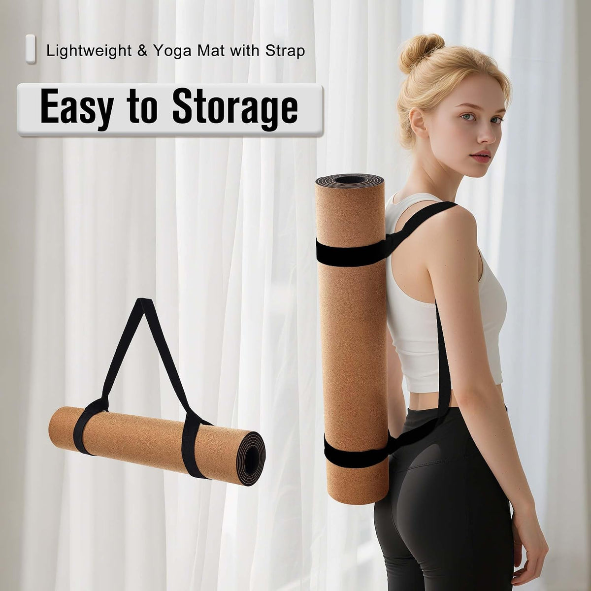 Cork Yoga Mat 1/4 & 2/5 Inch Thick 72 x 26 in