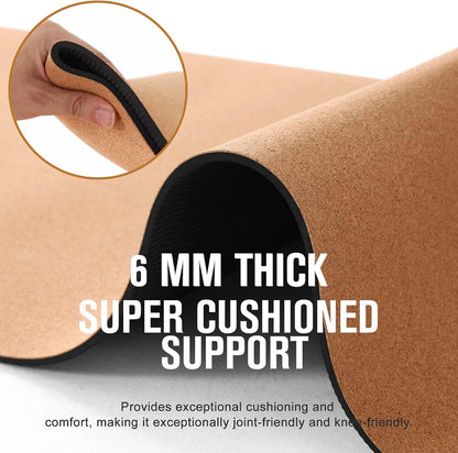 Cork Yoga Mat 1/4 & 2/5 Inch Thick 72 x 26 in