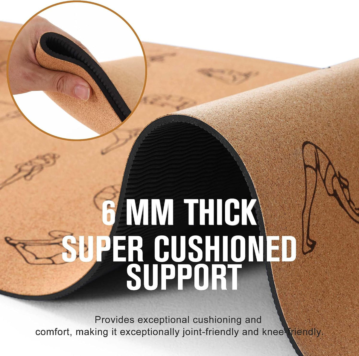 Cork Yoga Mat 1/4 & 2/5 Inch Thick 72 x 26 in