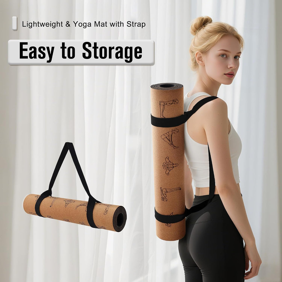 Cork Yoga Mat 1/4 & 2/5 Inch Thick 72 x 26 in
