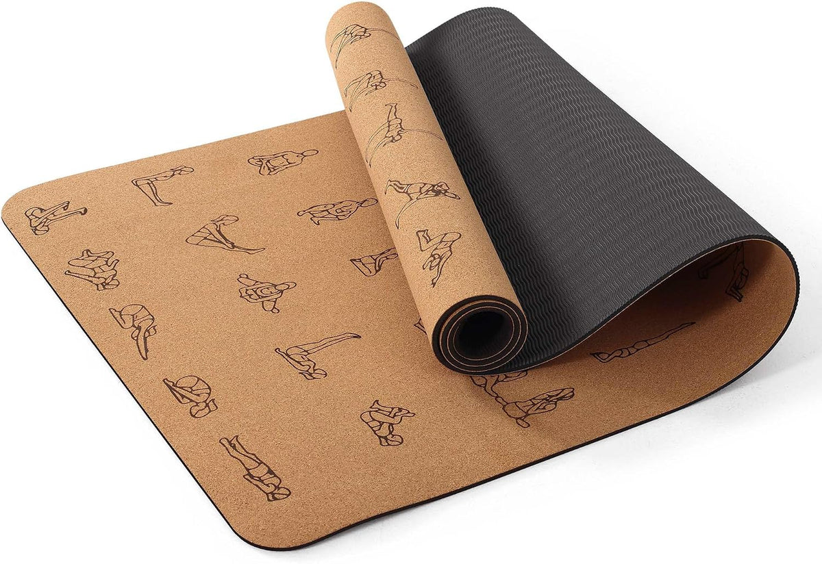 Cork Yoga Mat 1/4 & 2/5 Inch Thick 72 x 26 in