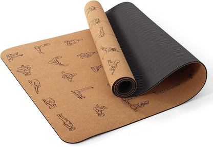 Cork Yoga Mat 1/4 & 2/5 Inch Thick 72 x 26 in