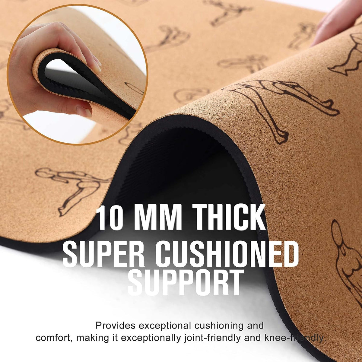 Cork Yoga Mat 1/4 & 2/5 Inch Thick 72 x 26 in