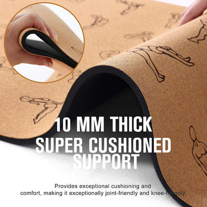 Cork Yoga Mat 1/4 & 2/5 Inch Thick 72 x 26 in