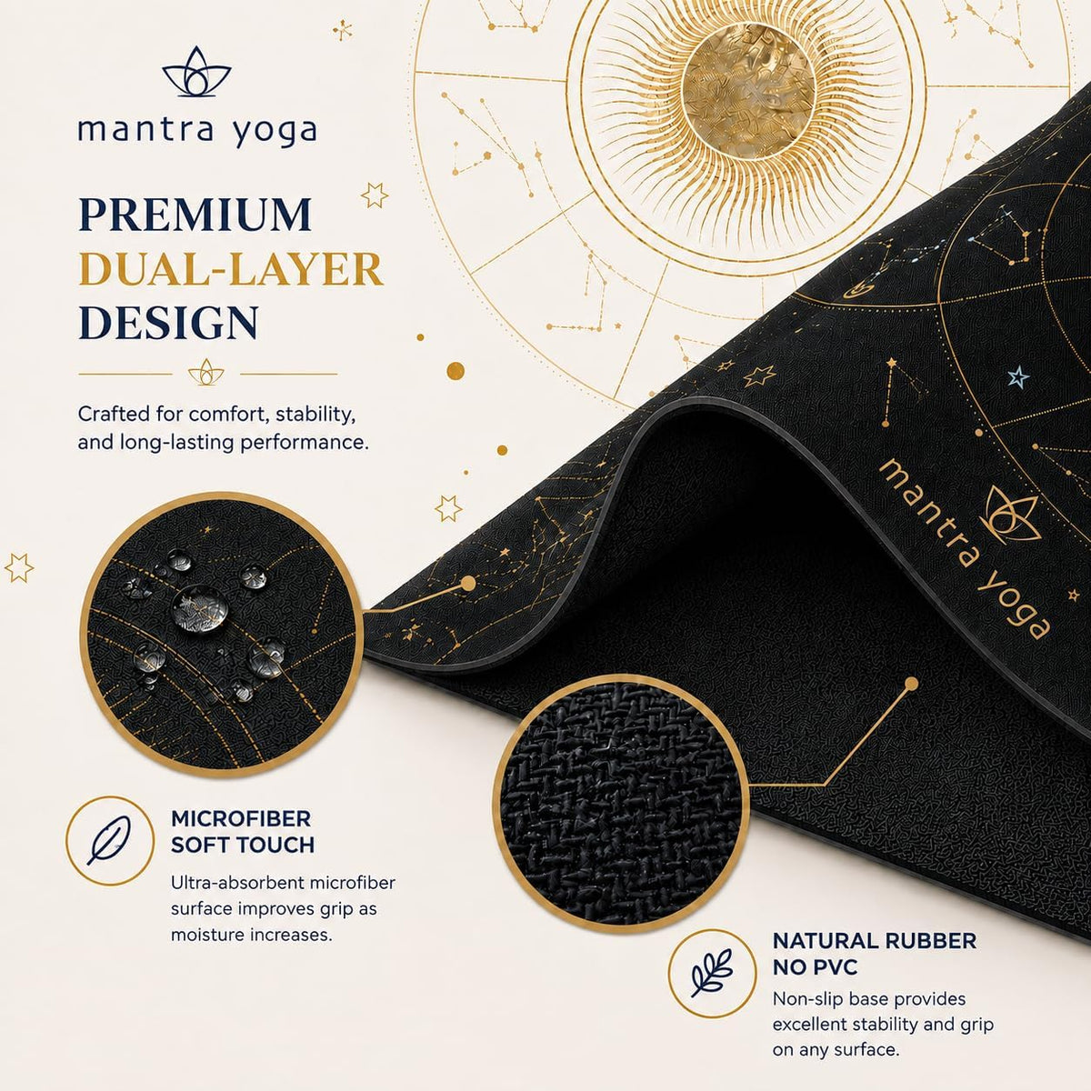 Travel PRO 1.5mm with Knee Pad - Foldable Fitness & Exercise Mat with Bag | Lightweight, Compact & Eco-Friendly | Non-Slip & Washable | For All Types of Yoga | 72" L x 24" W | 2.6 lbs